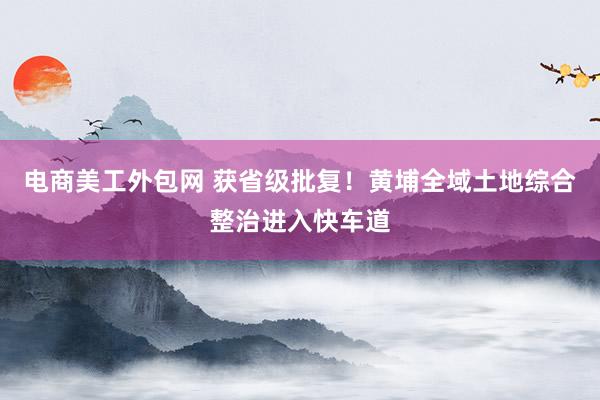 电商美工外包网 获省级批复！黄埔全域土地综合整治进入快车道